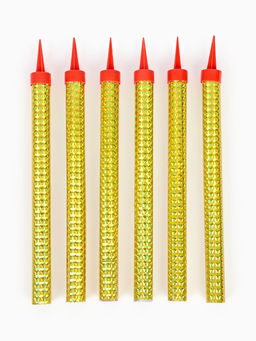 Свечи фонтаны в торт «Золото», 6 шт., 18 см, горение 50 сек