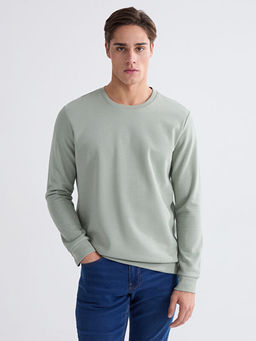 Bisiklet Yaka Erkek Kal?n Sweatshirt