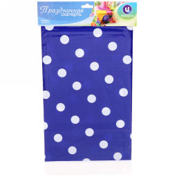Цена за 4 шт. Скатерть "Горошек" синяя 108*180см, пвх