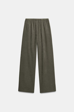 PANTAL?N ANCHO CINTURA EL?STICA / Khaki - Zara фото 6
