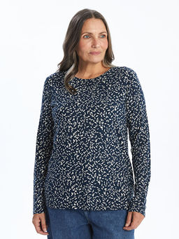 Bisiklet Yaka Desenli Kad?n Bluz