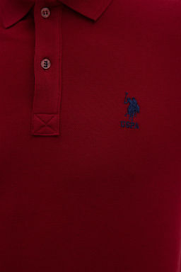 U. S. Polo Assn / Мужская базовая футболка сливового цвета с воротником-поло - U.s. polo assn фото 5