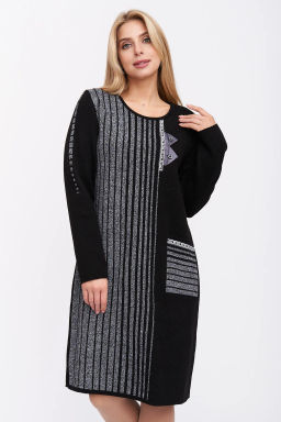 ЗЛАТА Платье С 1564/черно-серый