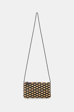 MINI BOLSO BANDOLERA BOLAS MADERA / Tostado - Zara фото 2
