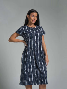 Платье женское, цвет синий белый