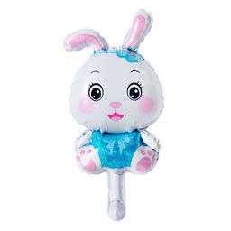 Цена за 5 шт. Шар фольгированный 16 Милый зайка, голубой