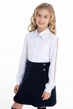 Белая школьная блуза Mooriposh, модель 06116  фото 2