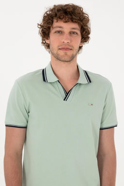 Erkek Slim Fit Ka__k Yaka Su Ye_ili Ti__rt Sepette S_rpriz _ndirim - U.s. polo assn фото 2