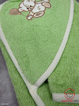 Полотенце - уголок махровые с капюшоном для новорожденных