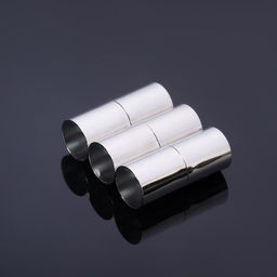 Замок-концевик магнитный, L=20 мм, вн.d=8 мм, (набор 3 шт.), цвет серебро