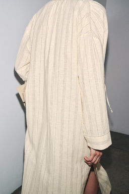 STRIPED LINEN BLEND TUNIC DRESS ZW COLLECTION - Zara фото 3