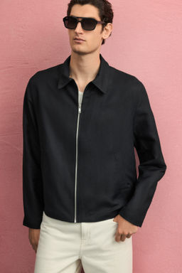 Cazadora en mezcla de lino Regular Fit - H&m фото 3