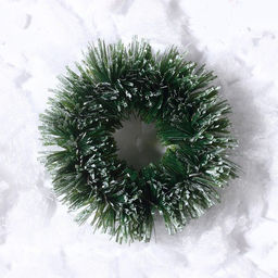 Венок новогодний, набор 3 шт., размер 1 шт. — 3 см, тёмно-зелёный