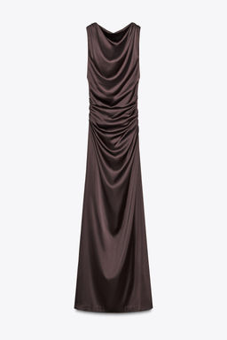 OPEN BACK SATIN LONG DRESS - Zara фото 8