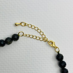 Бусы из золотистого Обсидиана и лимонного Кварца 40 см +