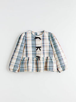 Bisiklet Yaka Ekose K?z ?ocuk G?mlek