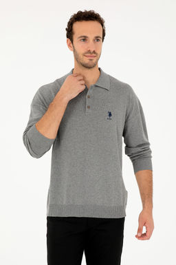 Erkek Gri Melanj Basic Kazak