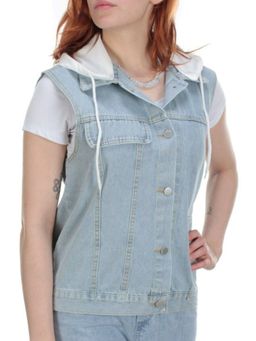 803 BLUE/BLACK Джинсовый жилет женский (100% хлопок) - Фабричный китай фото 31