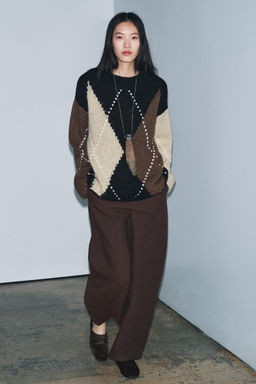 DIAMOND KNIT SWEATER - Zara фото 13