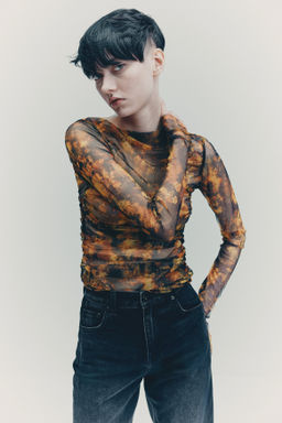 Top de malla drapeado - H&m фото 4