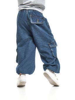 Джинсы карго 33-7655 синий - Mini maxi фото 2