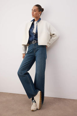 Ac?k Mavi Yuksel Bel Genis Paca Wide Leg Jeans TWOAW26JE00074 - Trendyolmilla фото 6