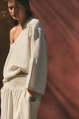 CAMISA CAPA CUADROS / Beige - Zara фото 8