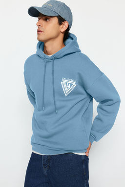 TRENDYOL MAN Turuncu %100 Pamuk Kapusonlu / Genis Kesim Kolej Bask?l? Ici Polarl? Sweatshirt TMNAW24SW00063 - Trendyolmilla фото 29