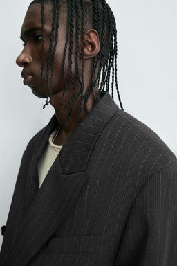 STRIPED SUIT DOUBLE-BREASTED BLAZER