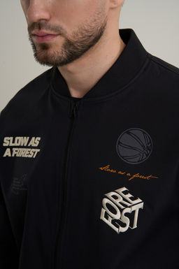 Бомбер Черный CAMPUS BASKETBALL Single Jacket - Anta фото 6