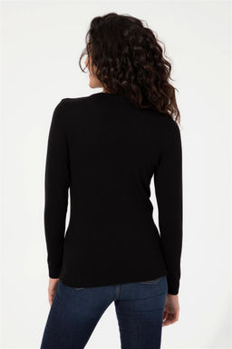 U. S. Polo Assn Женский черный базовый свитер с v-образным вырезом - U.s. polo assn фото 11