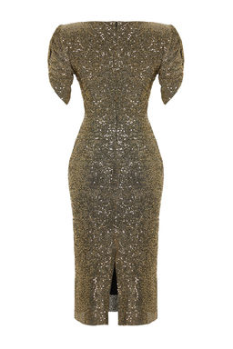 Alt?n Vucuda Oturan Par?lt?l? Orme Payet S?k Abiye Gece Mezuniyet Elbisesi TPRSS24EL00108