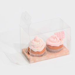 Цена за 5 шт. Коробка для капкейка «Новый год: Зимние цветы», 8×16×11.5 см