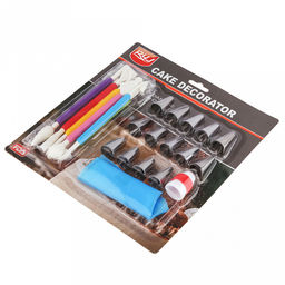 Кондитерский набор 25 предметов Скульптор: мешок для крема п/эт, насадка из нержавеющей стали - 14 штук, узкие, д1,7см, h3,5см; фиксатор винтовой для насадок пластик; инструмент для моделирования - 9шт, двухсторонние наконечники, пластик; на блисте - Домашняя мода фото 3