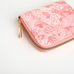 Кошелёк на молнии женский, маленький, три отделения, розовый