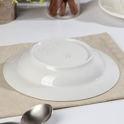 Тарелка глубокая Дулевский фарфор «Оливки», 225 мл, d=20 см, белая, рисунок МИКС