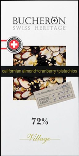 BUCHERON. Village. Горький с миндалем, клюквой и фисташкой 85 гр. карт.пачка