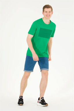 Мужская зеленая футболка с круглым вырезом - U.s. polo assn фото 12