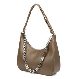 0781 dark beige, Женская кожаная сумка "casual", Barcelo Biagi