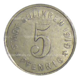 5 пфеннигов 1919 года Германия  Нотгельд Золинген