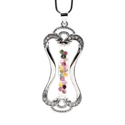 Кулон в металле с подвижными шариками из турмалина 42*18мм