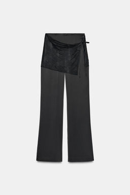 SATIN PAREO LACE TROUSERS - Zara фото 4