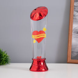 Лава лампа Сердце LED 3хААА, USB красный 6.5?6.5?23.7 см