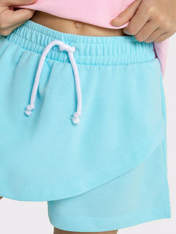 Шорты-юбка бирюзового оттенка для девочек - Mark formelle фото 4