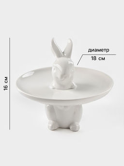 Блюдо для пирожных Доляна Кролл, 18?18 см, доломит, белое