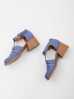 Босоножки 5036.23663bе.Вакса джинс+коричневый