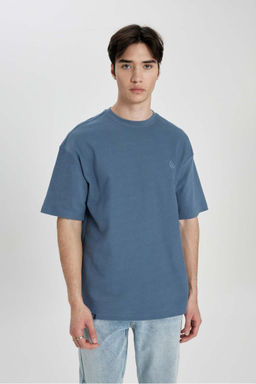 Футболка Comfort Fit с круглым вырезом и короткими рукавами с принтом - Defacto фото 4