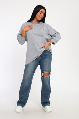 24414 Джемпер удлиненный с лейблом