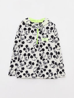Kap??onlu Mickey Mouse Desenli Uzun Kollu Polar K?z ?ocuk Sweatshirt
