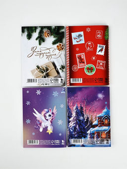 Цена за 4 ш. Блокнот А6, 32 л. Сказочный новый год МИКС